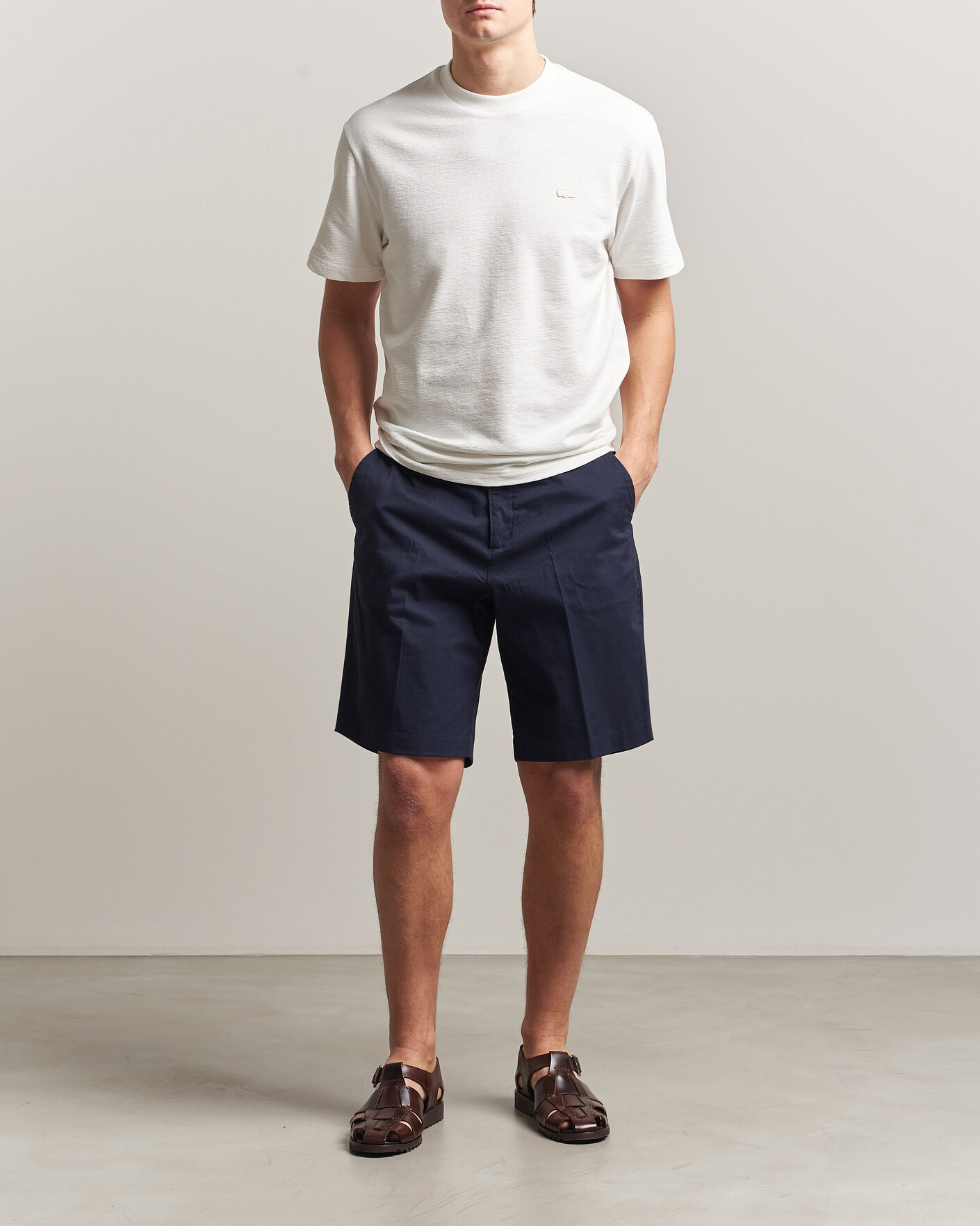 Herr | T-Shirts | Lacoste | Textured Cotton T-Shirt Flour