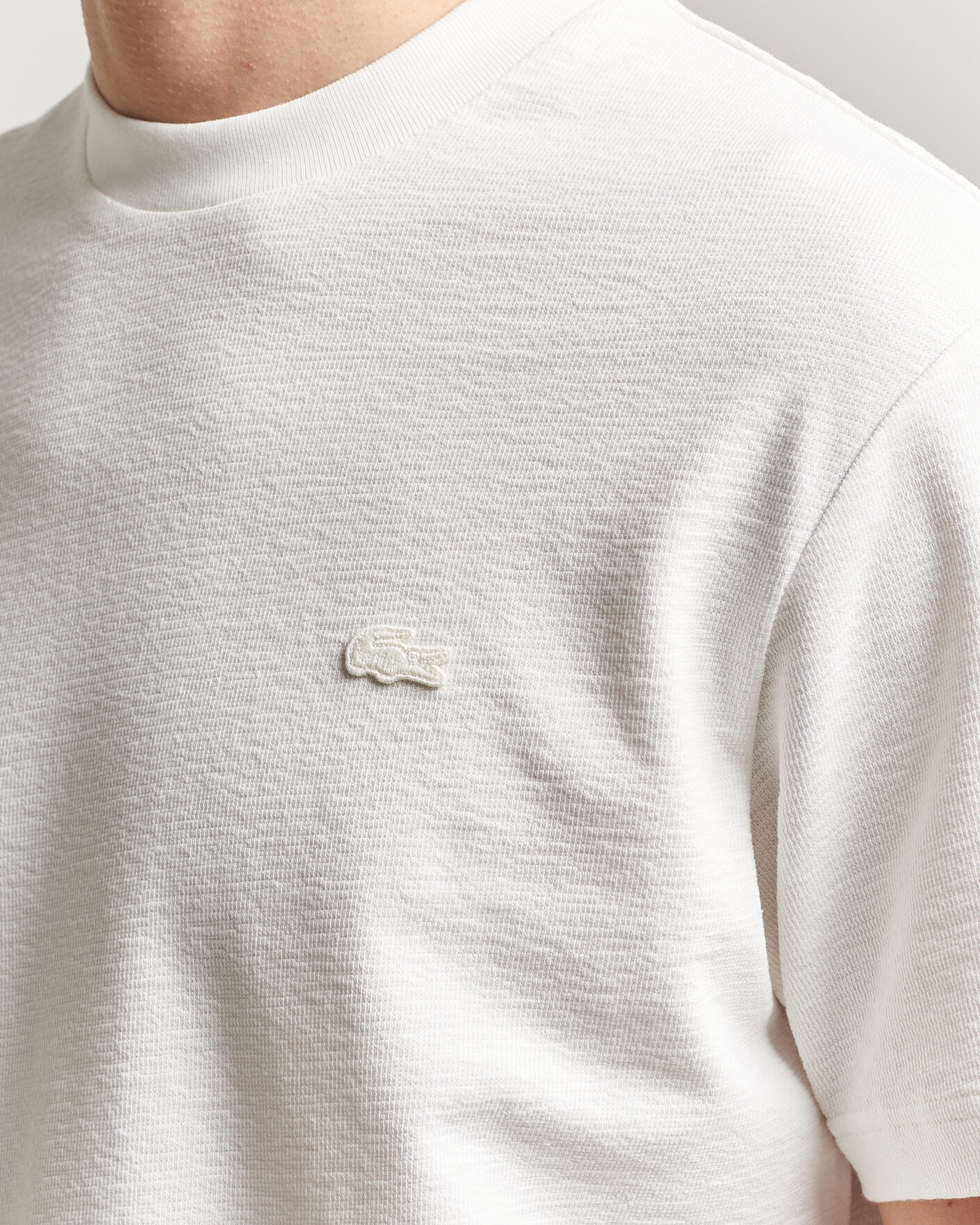 Herr | T-Shirts | Lacoste | Textured Cotton T-Shirt Flour