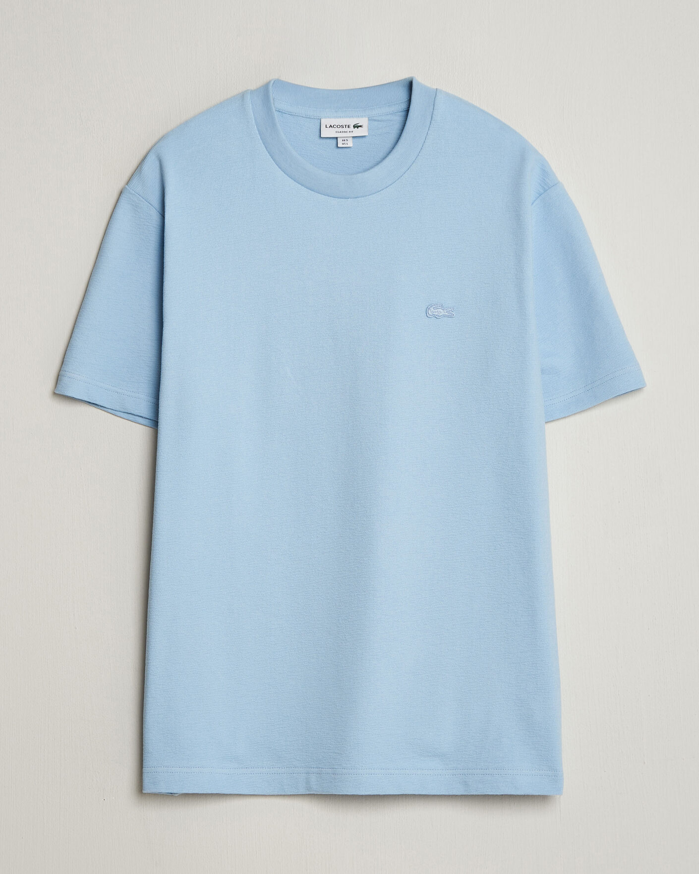Herr | T-Shirts | Lacoste | Textured Cotton T-Shirt Light Blue