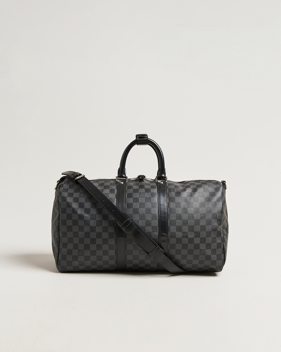 Herr | Pre-Owned & Vintage Bags | Louis Vuitton Pre-Owned | Keepall Bandouliére 45 Damier Graphite