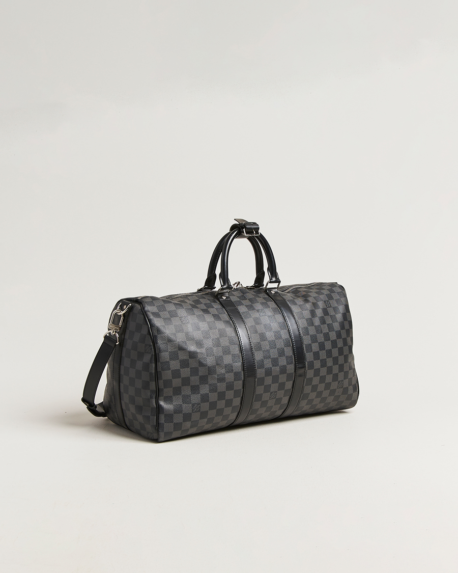 Herr | Pre-Owned & Vintage Bags | Louis Vuitton Pre-Owned | Keepall Bandouliére 45 Damier Graphite