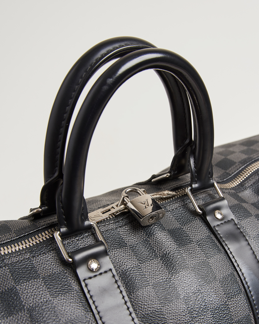 Herr | Pre-Owned & Vintage Bags | Louis Vuitton Pre-Owned | Keepall Bandouliére 45 Damier Graphite