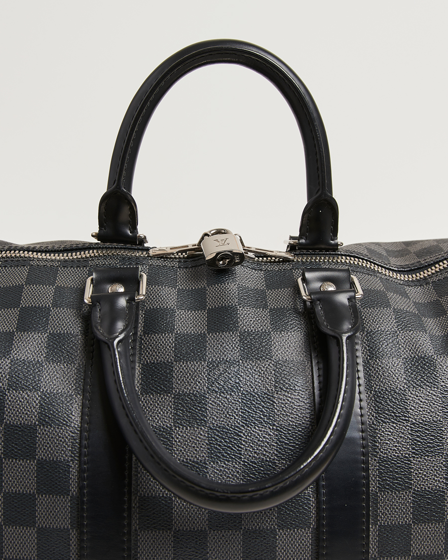 Herr | Pre-Owned & Vintage Bags | Louis Vuitton Pre-Owned | Keepall Bandouliére 45 Damier Graphite