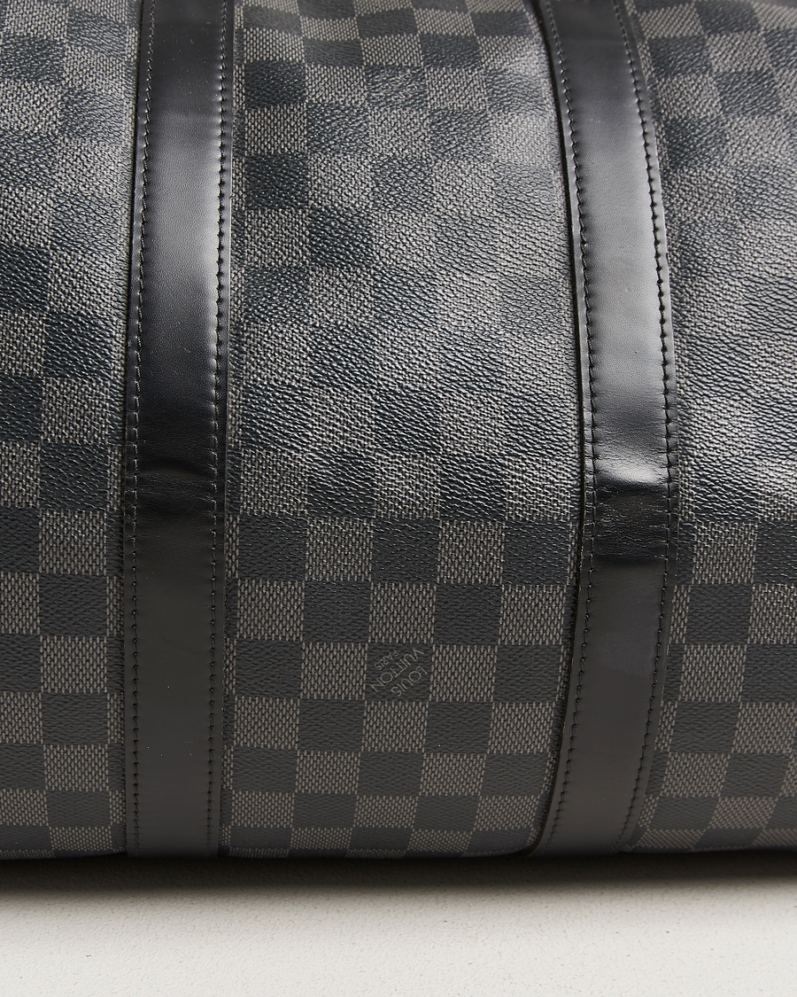 Herr | Pre-Owned & Vintage Bags | Louis Vuitton Pre-Owned | Keepall Bandouliére 45 Damier Graphite