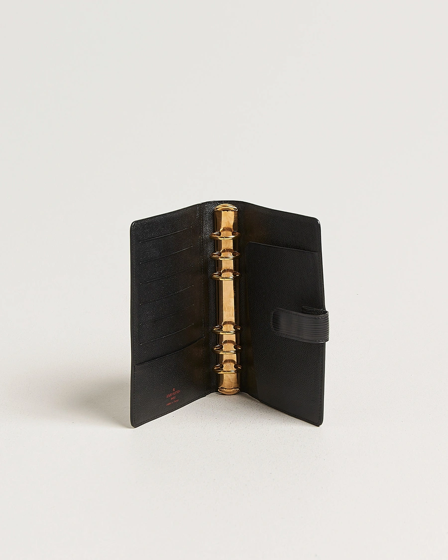 Herr | Pre-Owned & Vintage Bags | Louis Vuitton Pre-Owned | Medium Ring Agenda Cover Epi Leather Black