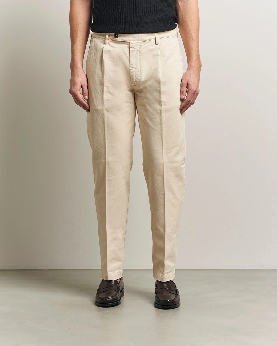 Herr | Byxor | Massimo Alba | Ionio Cotton Trousers Light Beige
