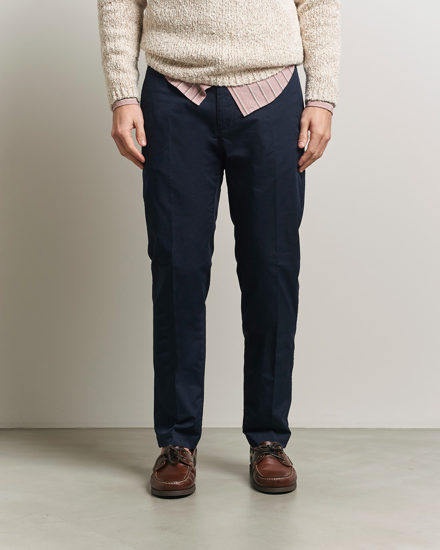 Herr | Byxor | Massimo Alba | Winch Cotton Gabardine Trousers Navy
