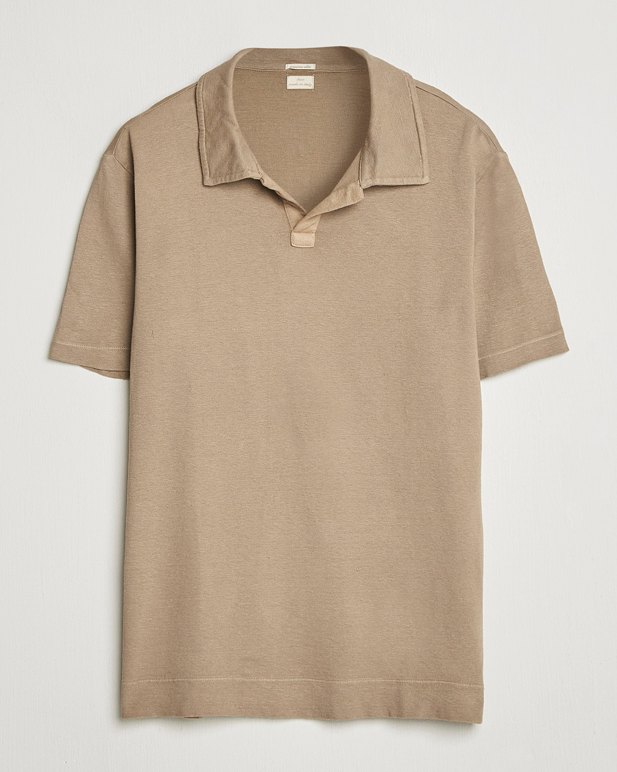 Herr | Pikéer | Massimo Alba | Aruba Cotton/Linen Polo Camel