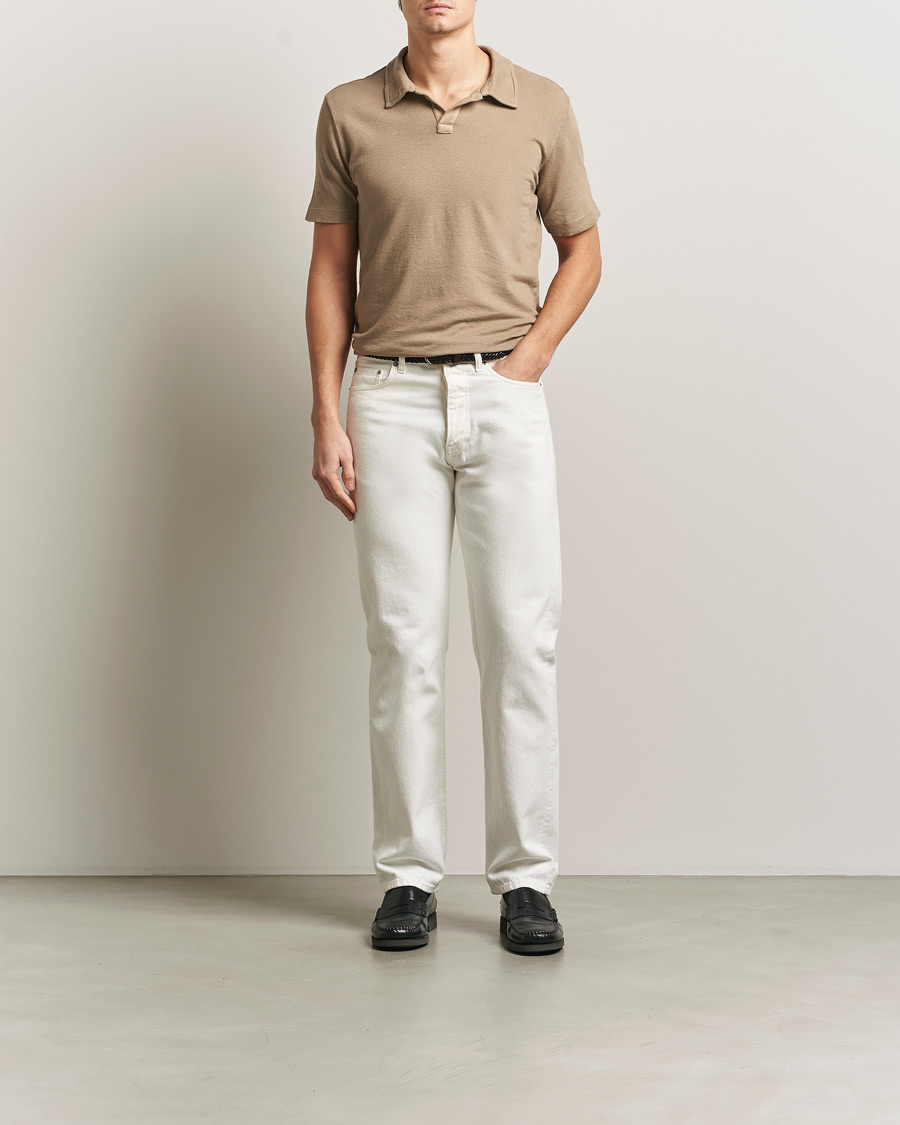 Herr | Pikéer | Massimo Alba | Aruba Cotton/Linen Polo Camel