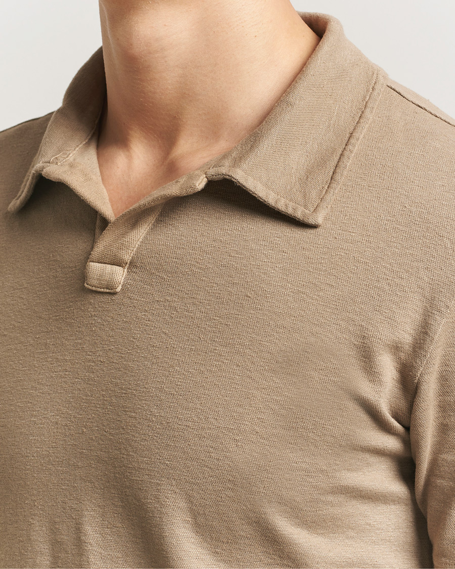 Herr | Pikéer | Massimo Alba | Aruba Cotton/Linen Polo Camel