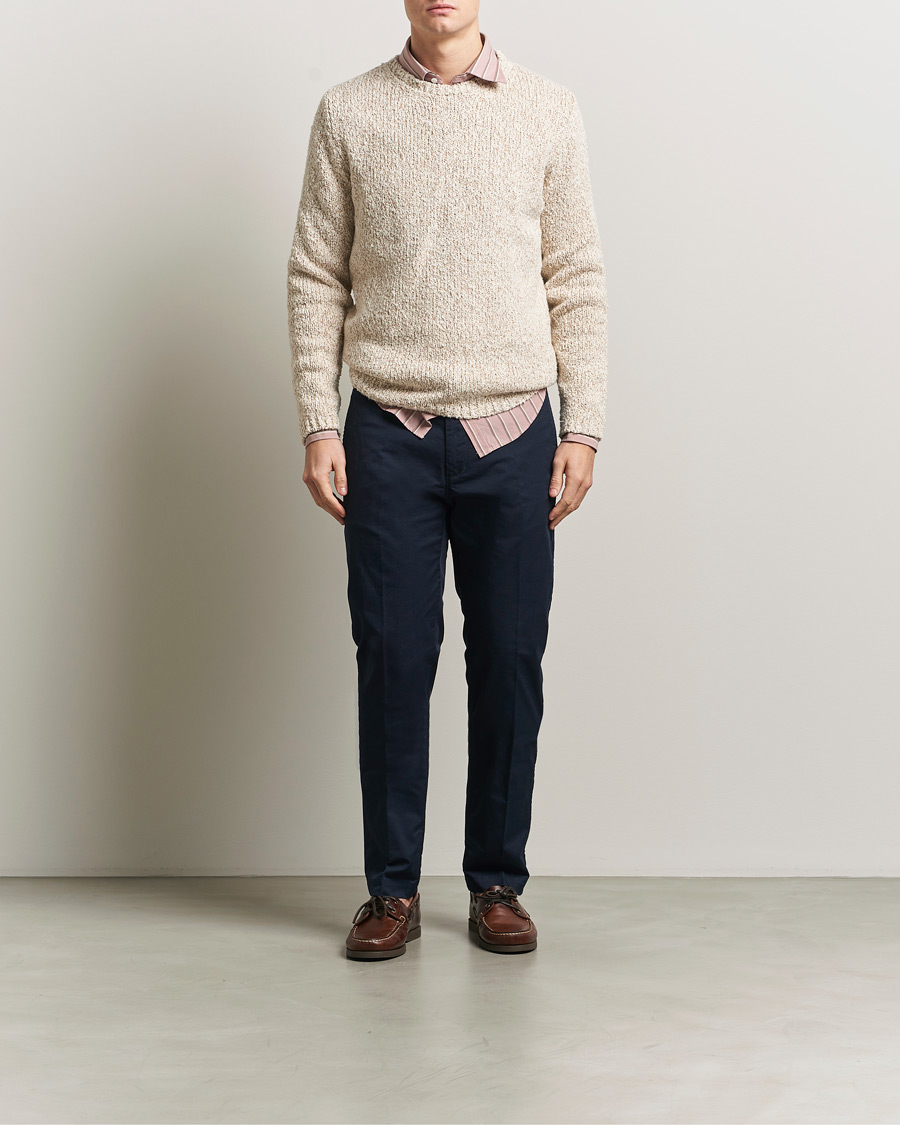 Herr | Tröjor | Massimo Alba | Cotton Boucle Sweater Bronze