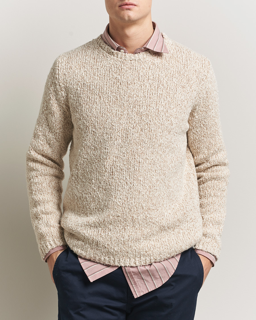 Herr | Tröjor | Massimo Alba | Cotton Boucle Sweater Bronze