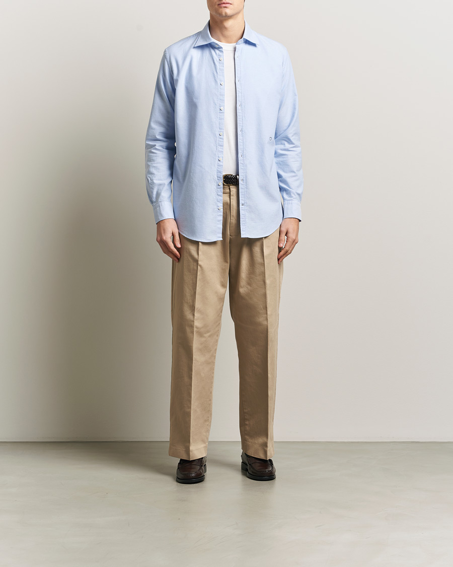 Herr | Skjortor | Massimo Alba | Genova Oxford Shirt Sky Blue