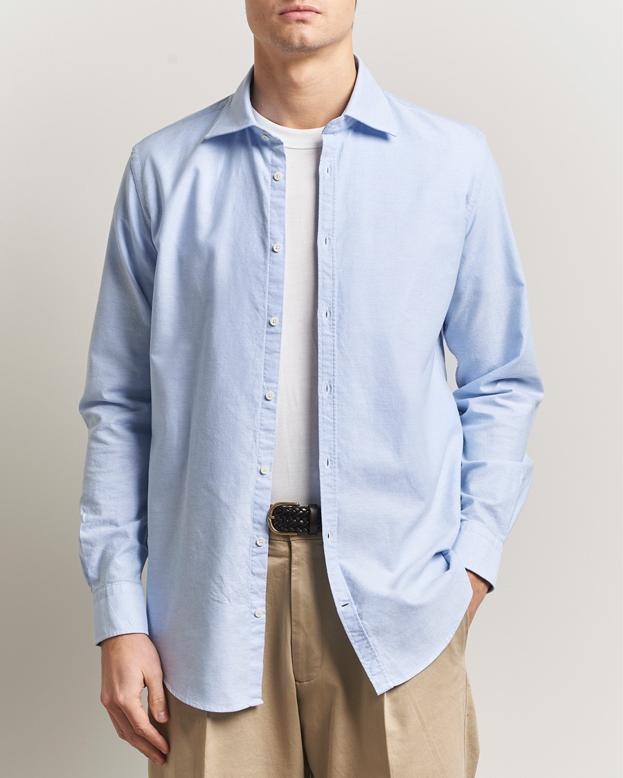 Herr | Skjortor | Massimo Alba | Genova Oxford Shirt Sky Blue