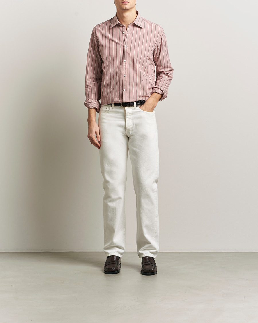 Herr | Skjortor | Massimo Alba | Genova Striped Shirt Old Rose