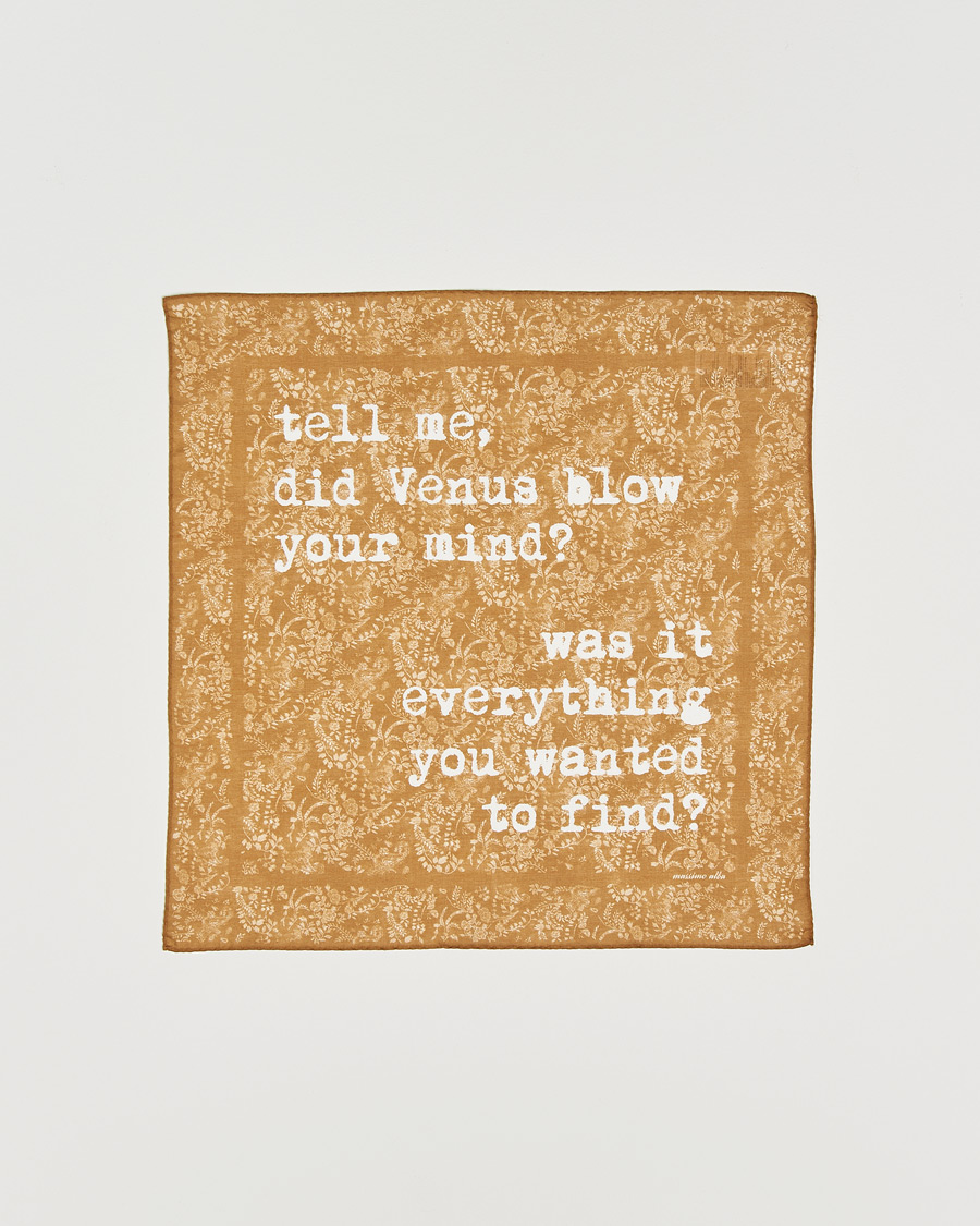 Herr | Näsdukar | Massimo Alba | Printed Cotton Voile Hankerchief Bronze