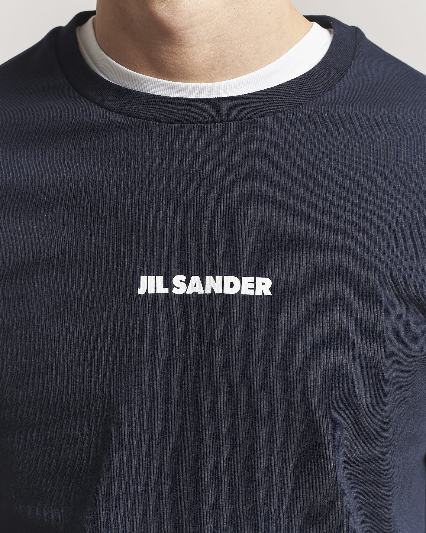 Herr | T-Shirts | Jil Sander | Long Sleeve Logo T-Shirt Navy