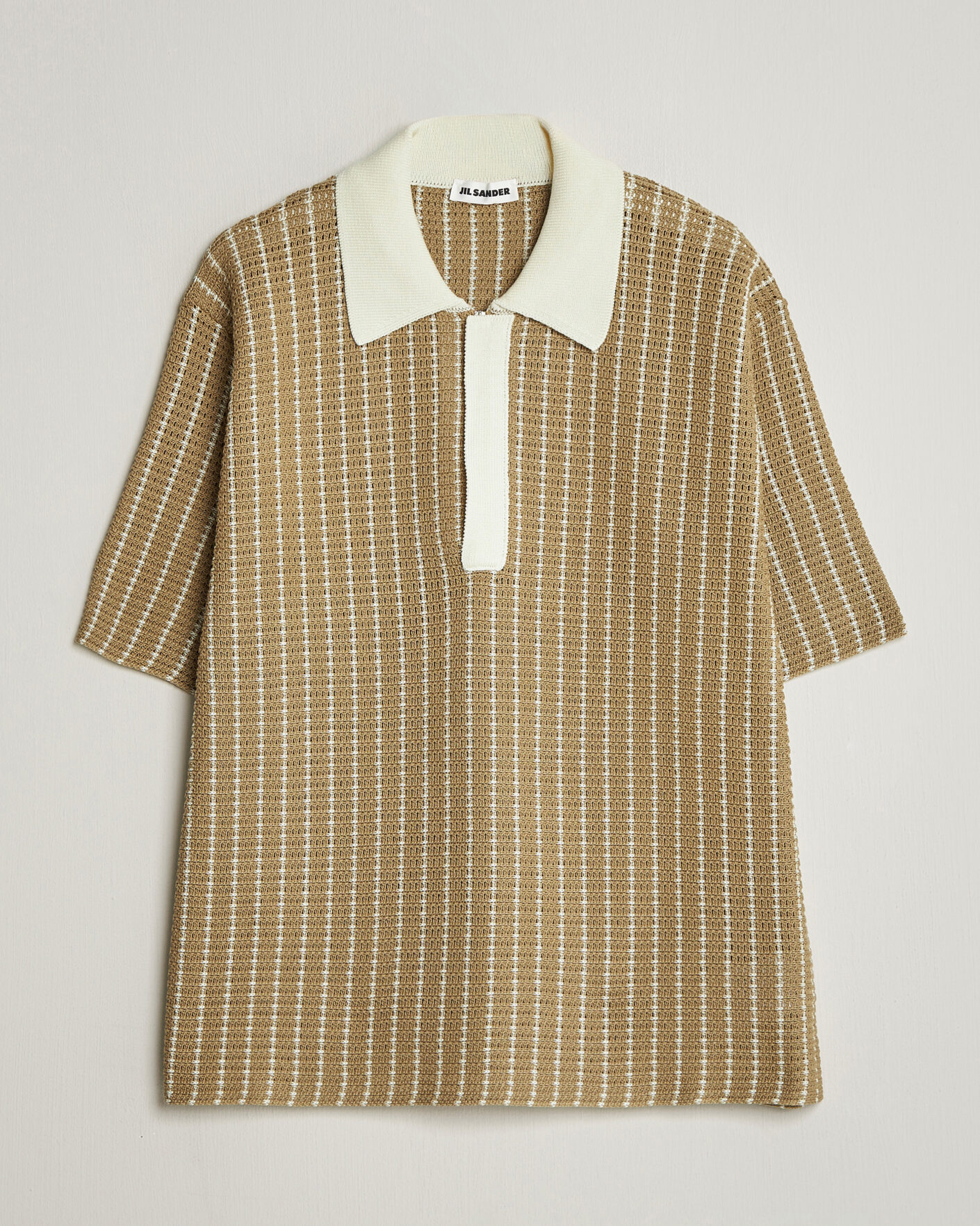 Herr | Pikéer | Jil Sander | Net Stitch Knitted Polo Tobacco