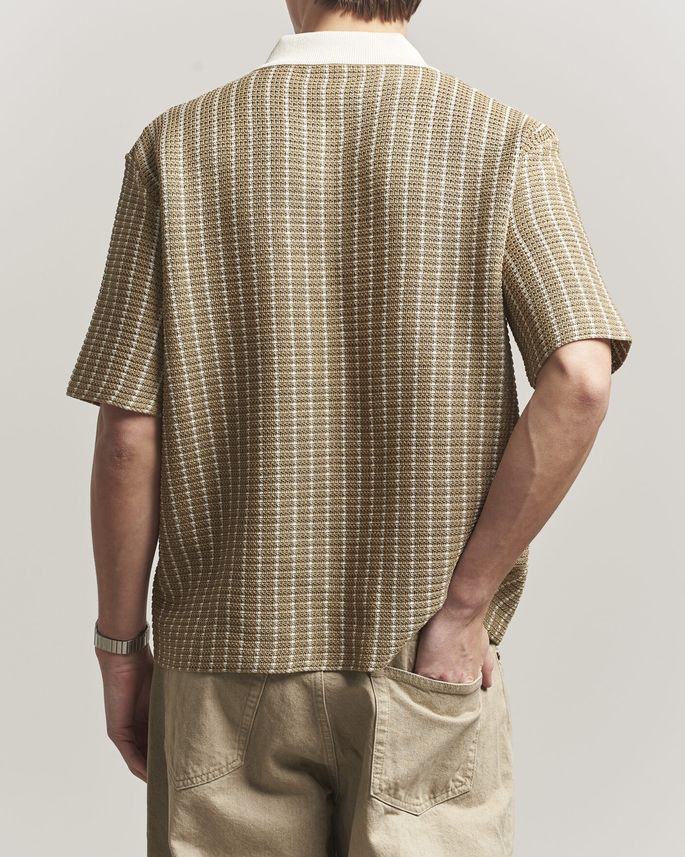 Herr | Pikéer | Jil Sander | Net Stitch Knitted Polo Tobacco