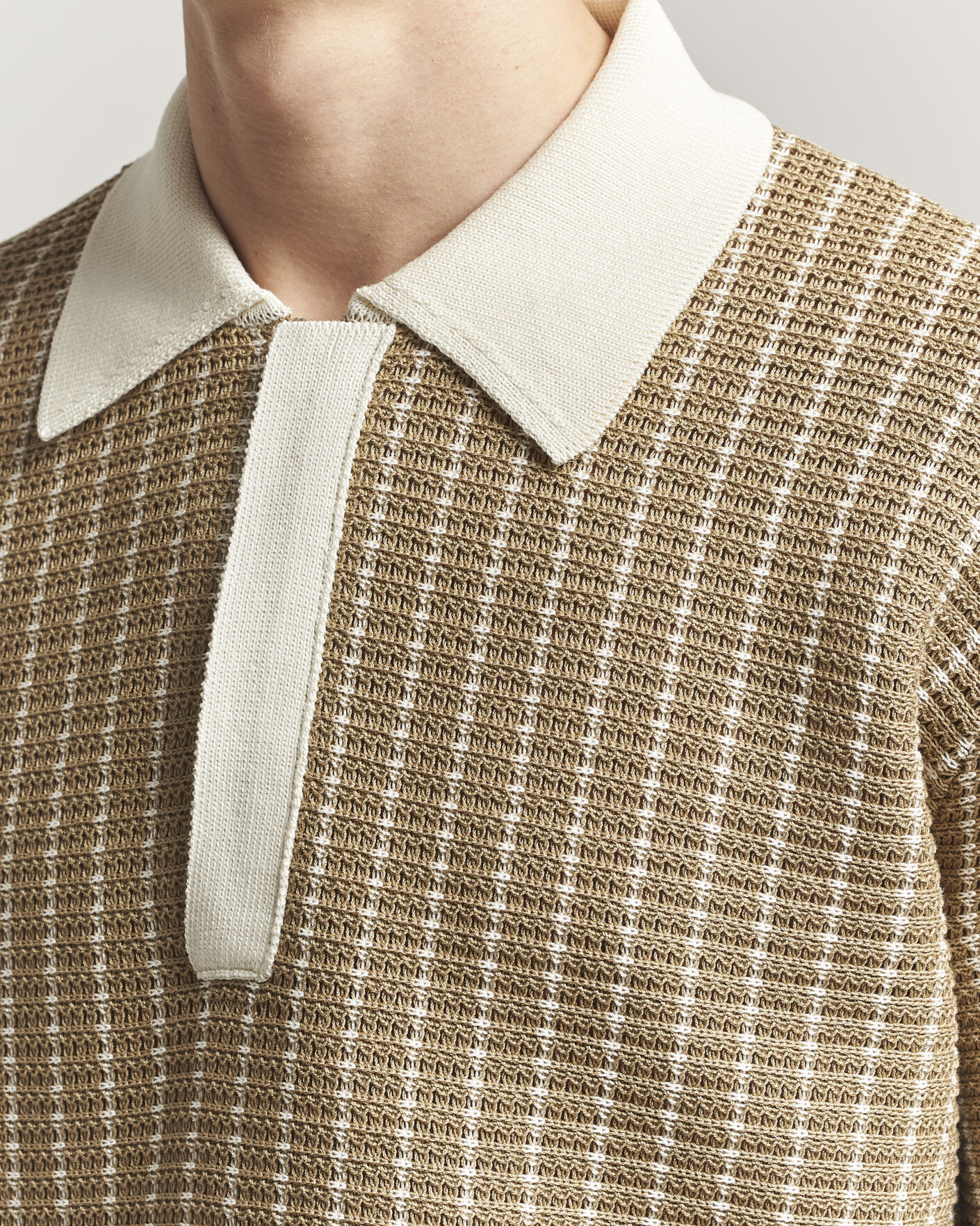Herr | Pikéer | Jil Sander | Net Stitch Knitted Polo Tobacco