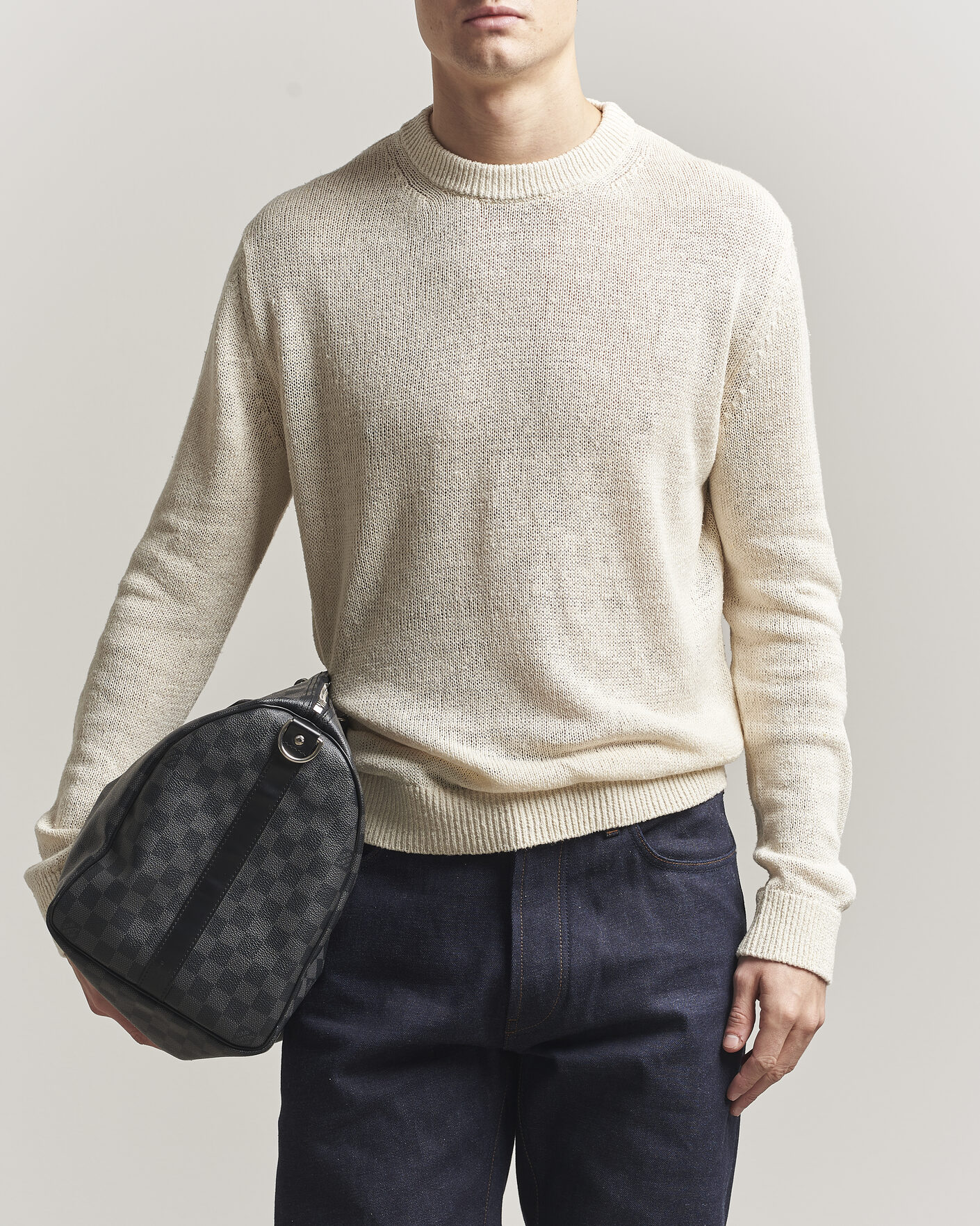 Herr | Tröjor | Jil Sander | Silk Blend Crew Neck Sweater Sand