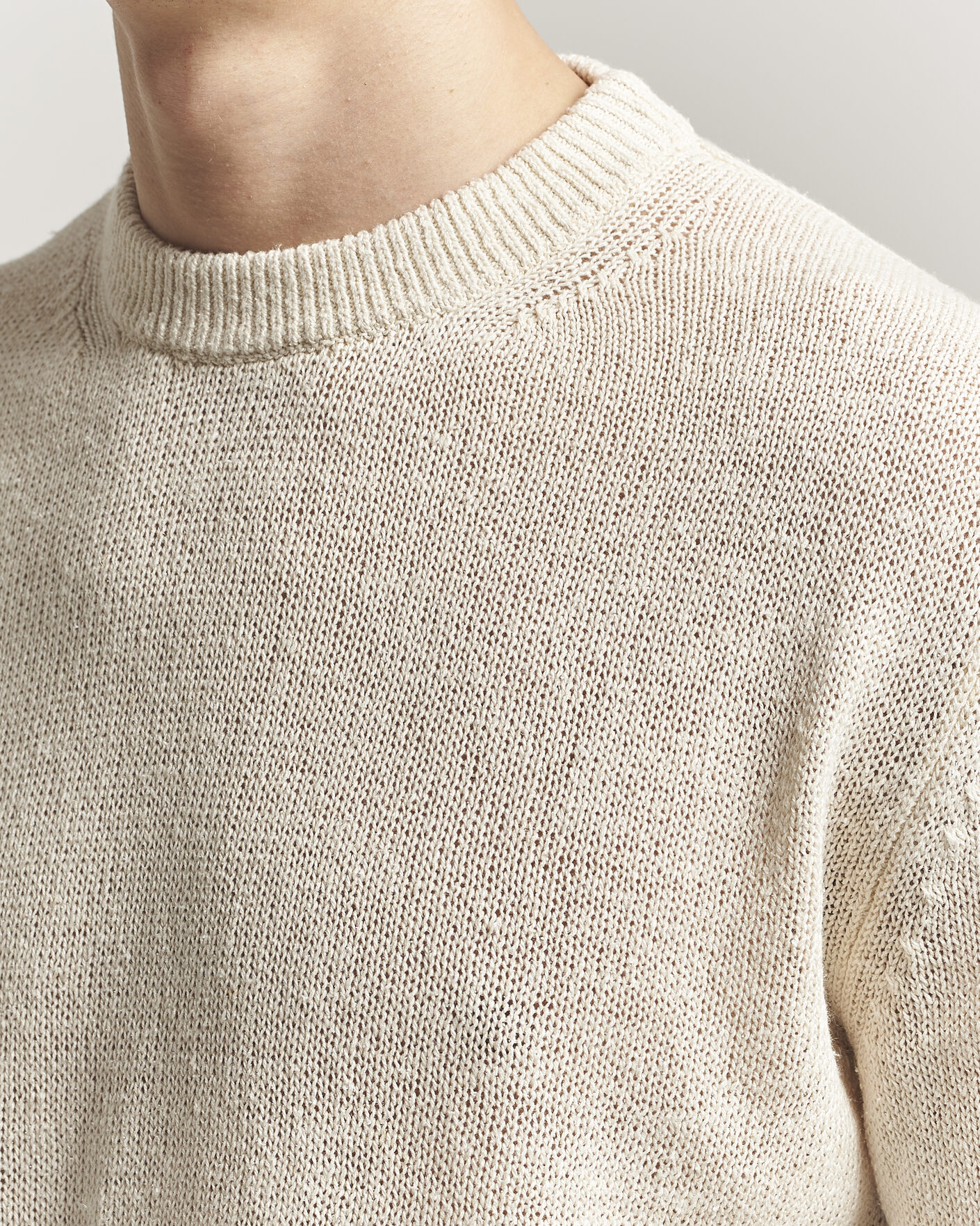 Herr | Tröjor | Jil Sander | Silk Blend Crew Neck Sweater Sand