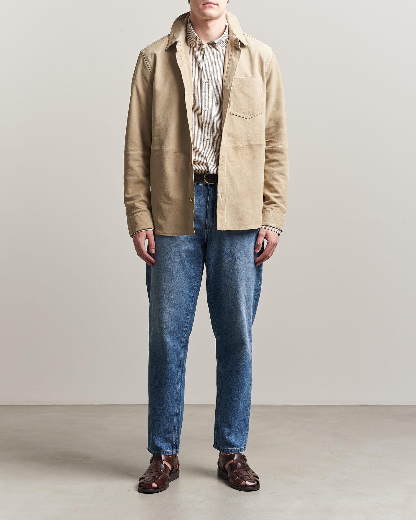 Herr | Byxor | LES DEUX | Ryder Washed Jeans Medium Indigo Blue