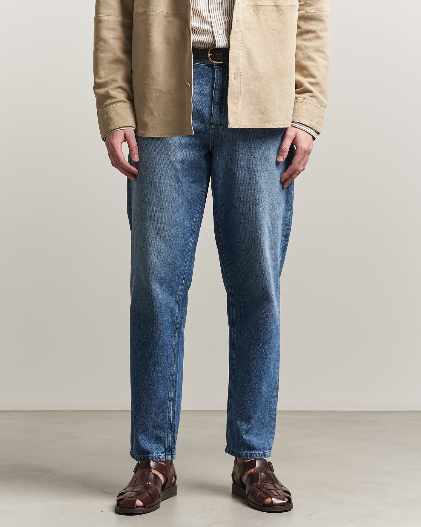 Herr | Byxor | LES DEUX | Ryder Washed Jeans Medium Indigo Blue