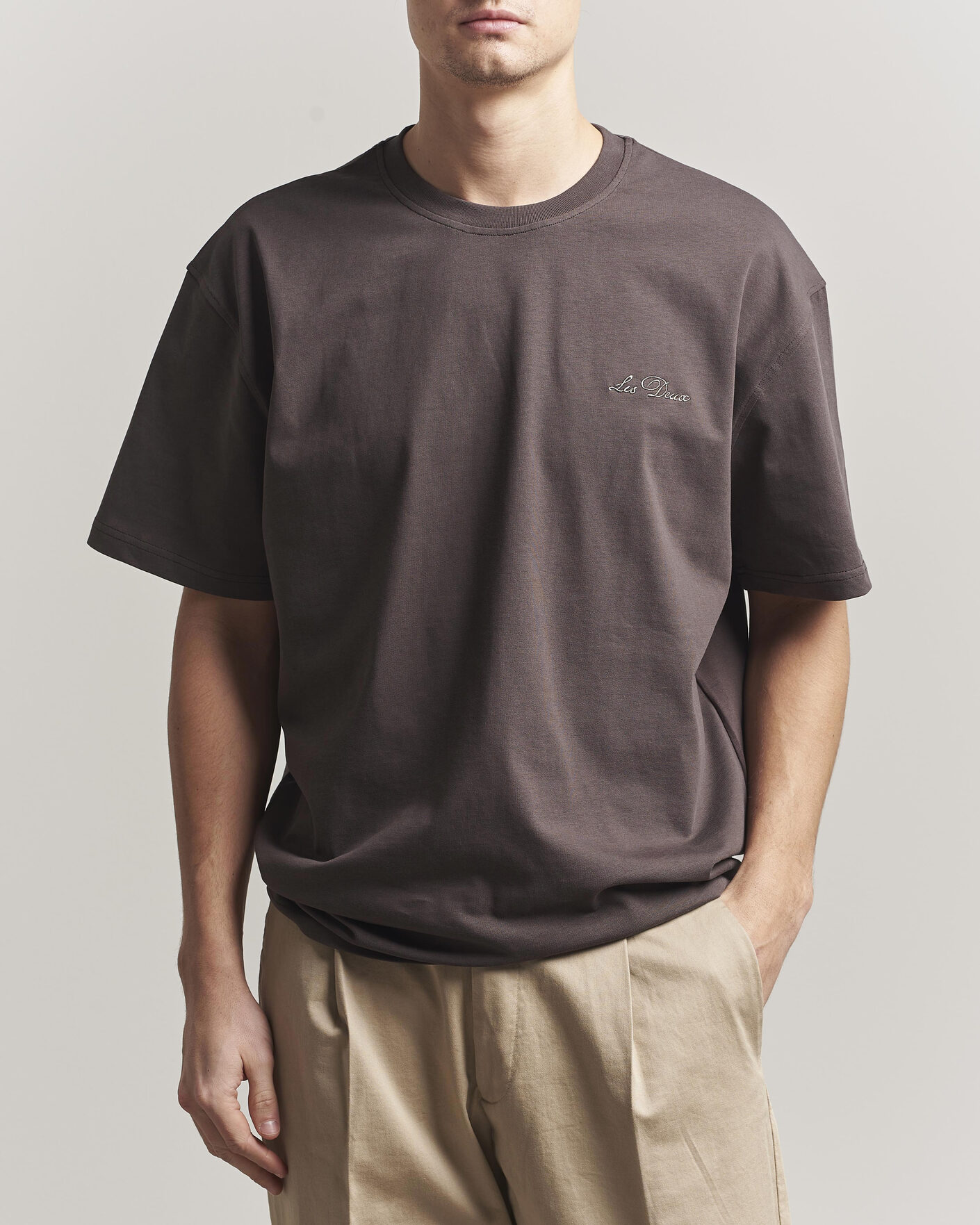 Herr | T-Shirts | LES DEUX | Crew T-Shirt Coffee Brown