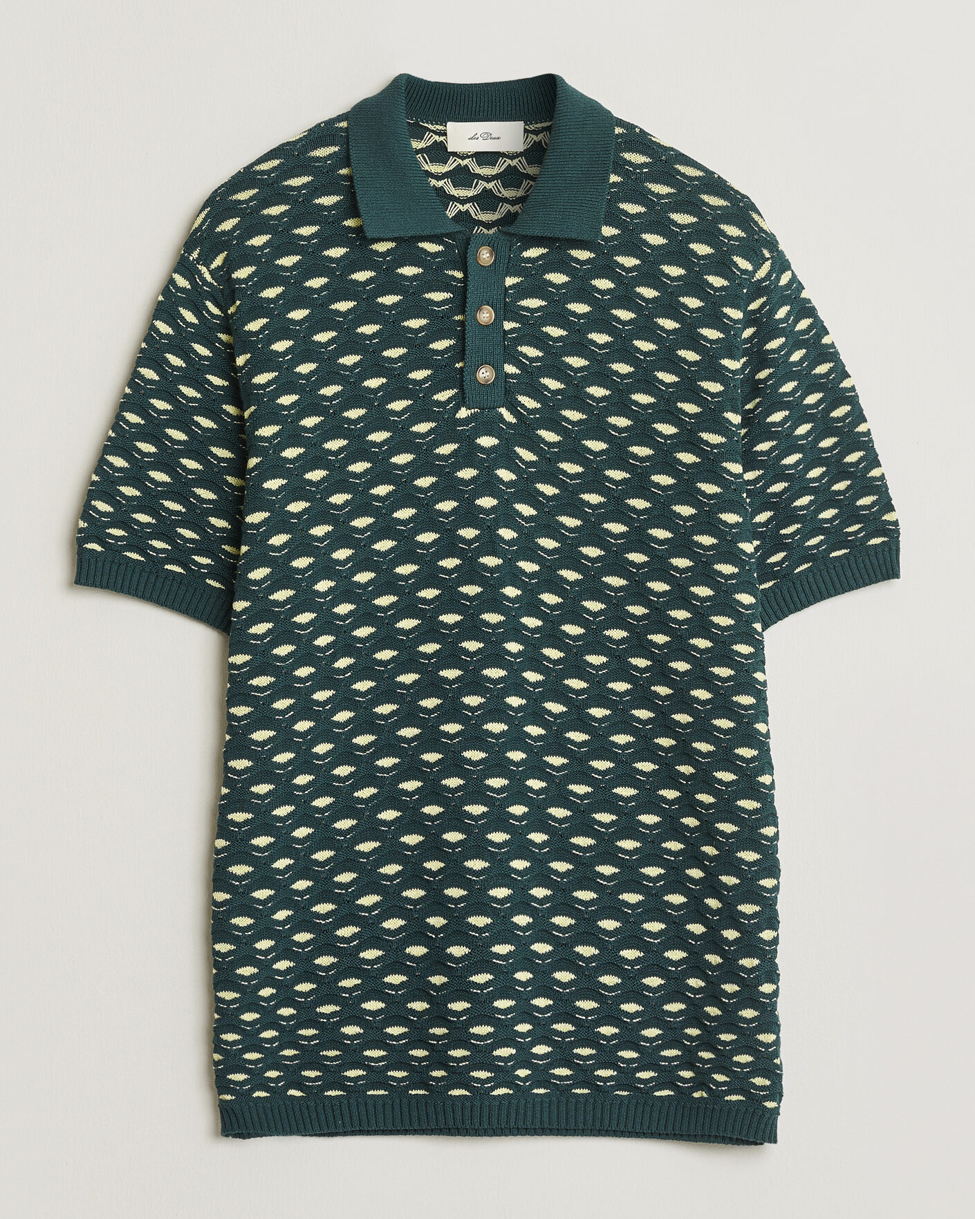 Herr | Pikéer | LES DEUX | Esmay Shell Knitted Polo Sea Moss Green