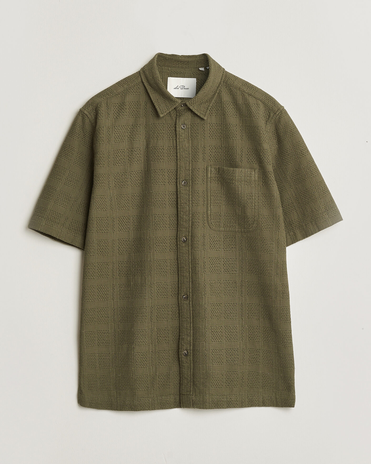 Herr | Skjortor | LES DEUX | Charlie Short Sleeve Shirt Olive Night
