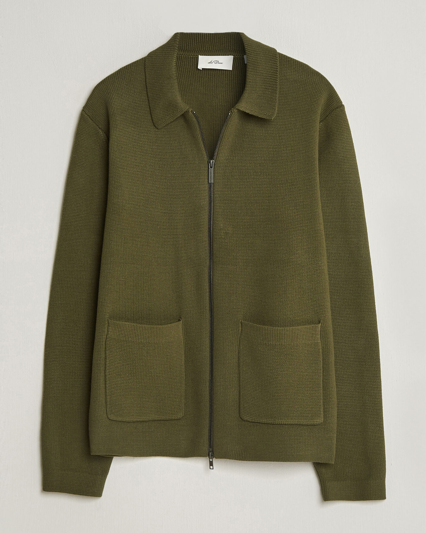 Herr | Tröjor | LES DEUX | Fisher Cotton Milano Zip Olive Night