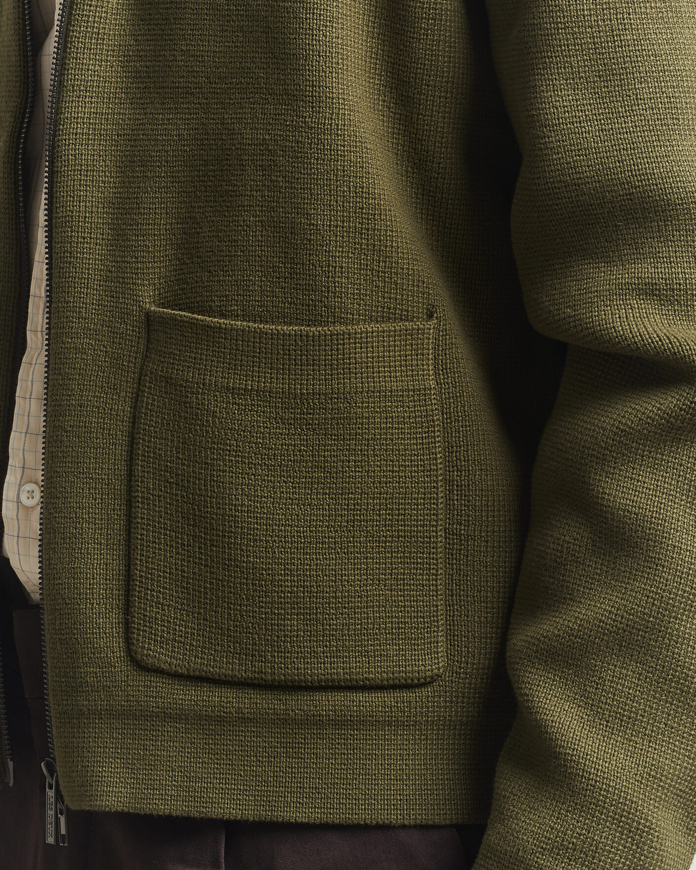 Herr | Tröjor | LES DEUX | Fisher Cotton Milano Zip Olive Night