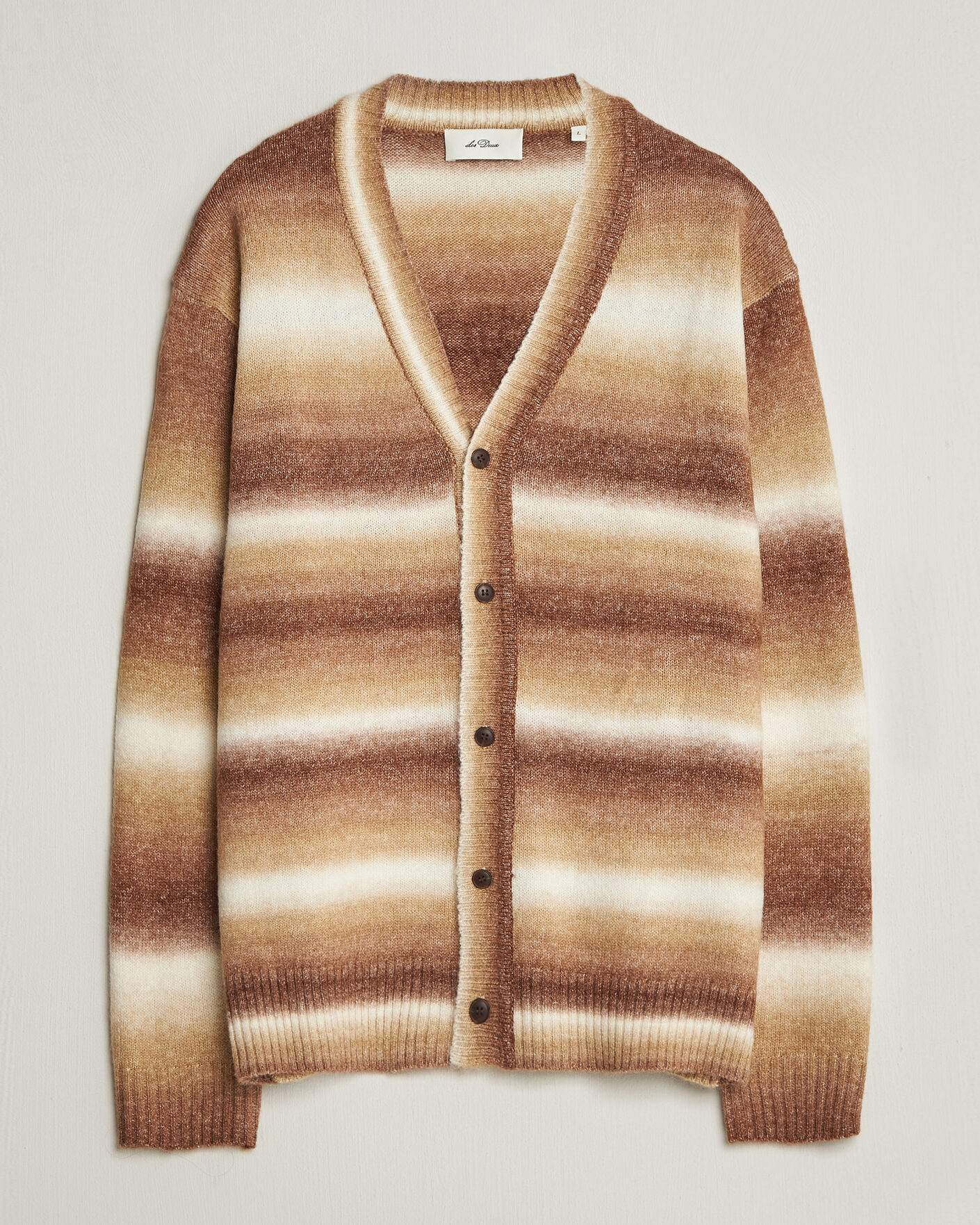 Herr | Tröjor | LES DEUX | Boston Gradient Knitted Cardigan Teak Brown