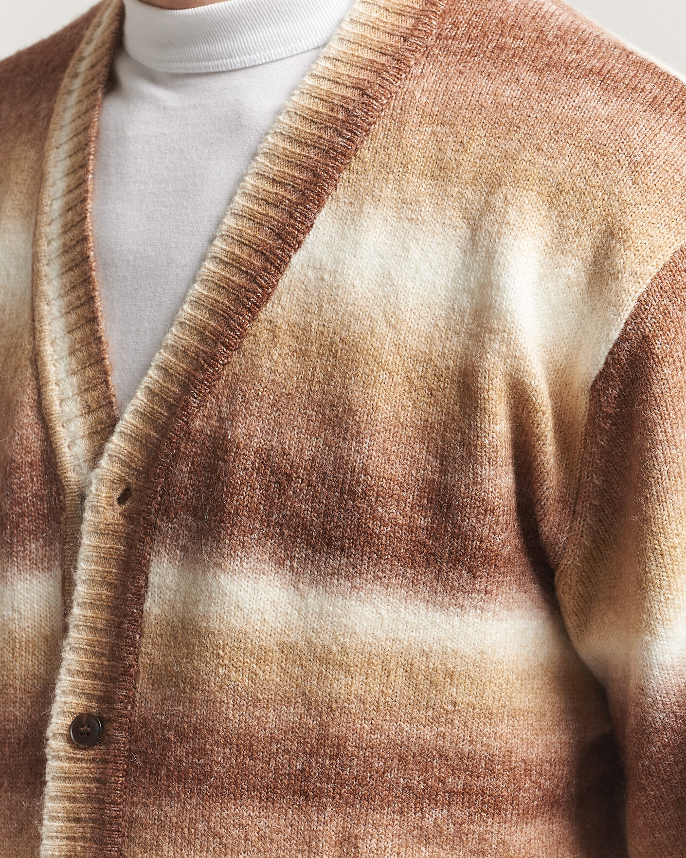 Herr | Tröjor | LES DEUX | Boston Gradient Knitted Cardigan Teak Brown
