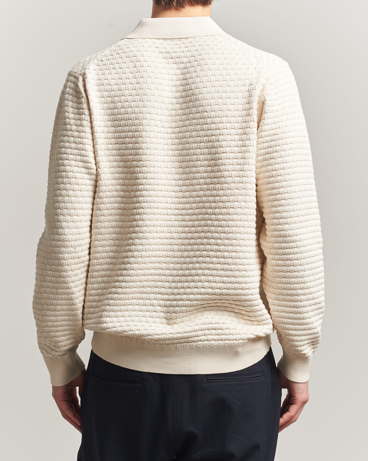 Herr | Tröjor | LES DEUX | Billy Weave Knitted Polo Light Ivory