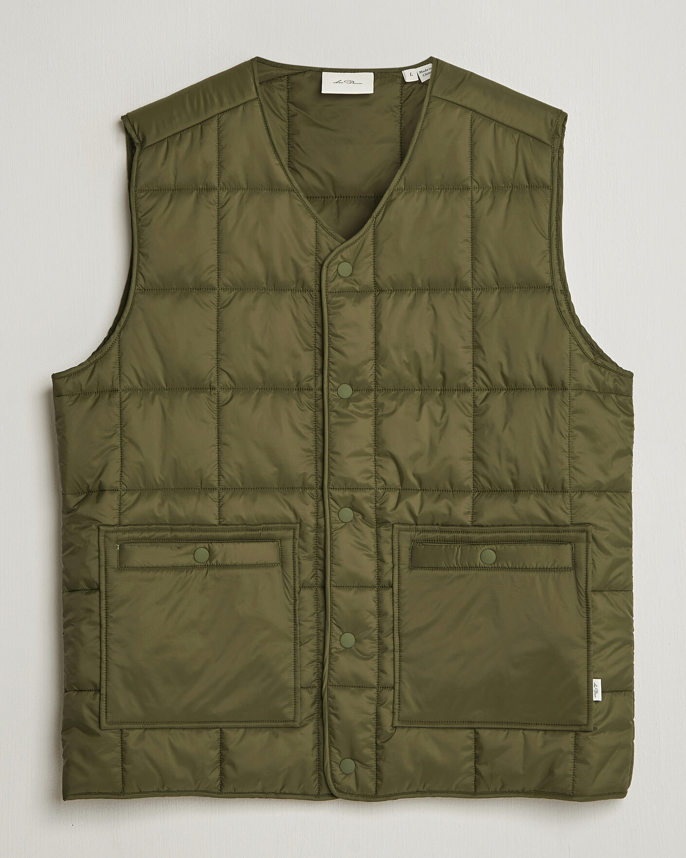 Herr | Västar | LES DEUX | Matt Quilted Vest Olive Night