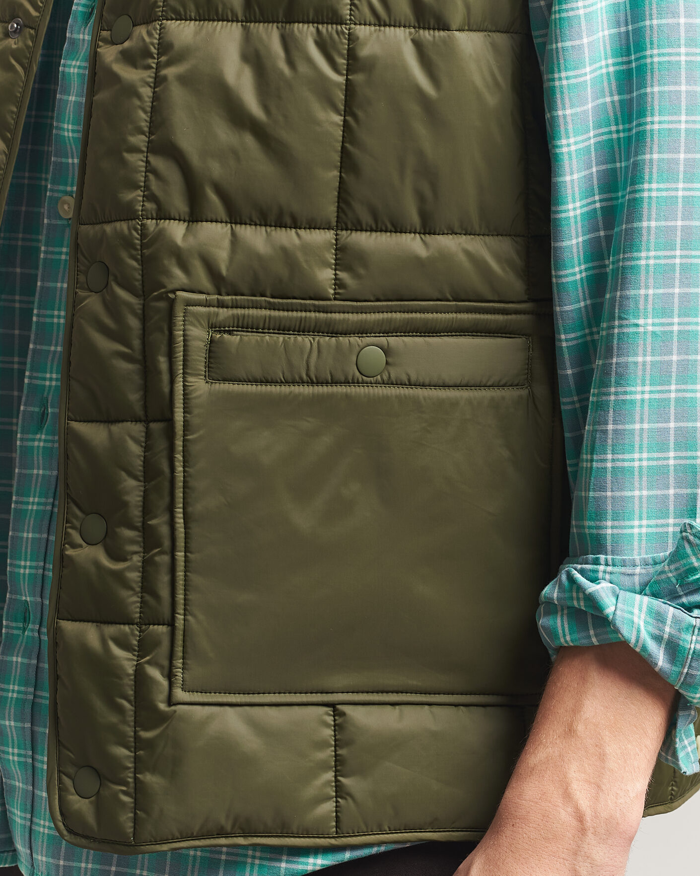 Herr | Västar | LES DEUX | Matt Quilted Vest Olive Night