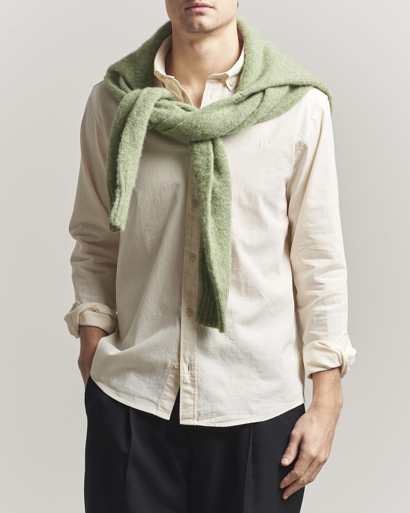 Herr | Skjortor | LES DEUX | Konrad Cotton/Linen Shirt Eggnog White