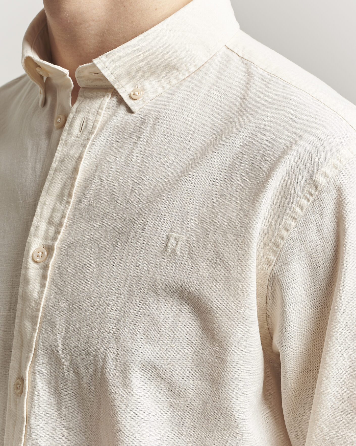 Herr | Skjortor | LES DEUX | Konrad Cotton/Linen Shirt Eggnog White