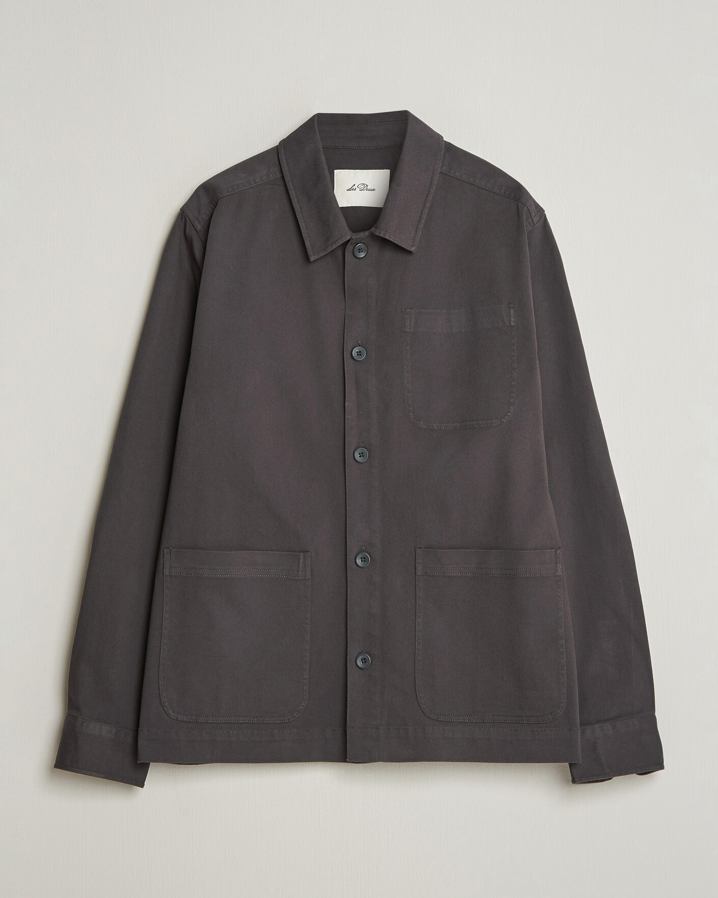 Herr | Skjortor | LES DEUX | Layton Cotton Overshirt Black