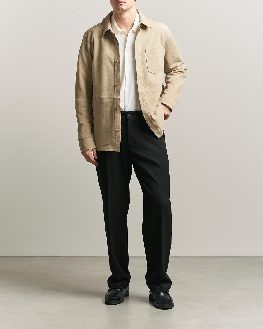 Herr | Skjortor | LES DEUX | Bertram Suede Overshirt Light Sand