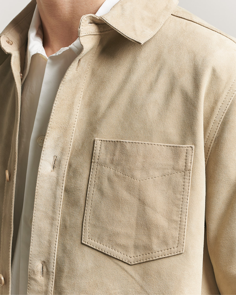 Herr | Skjortor | LES DEUX | Bertram Suede Overshirt Light Sand