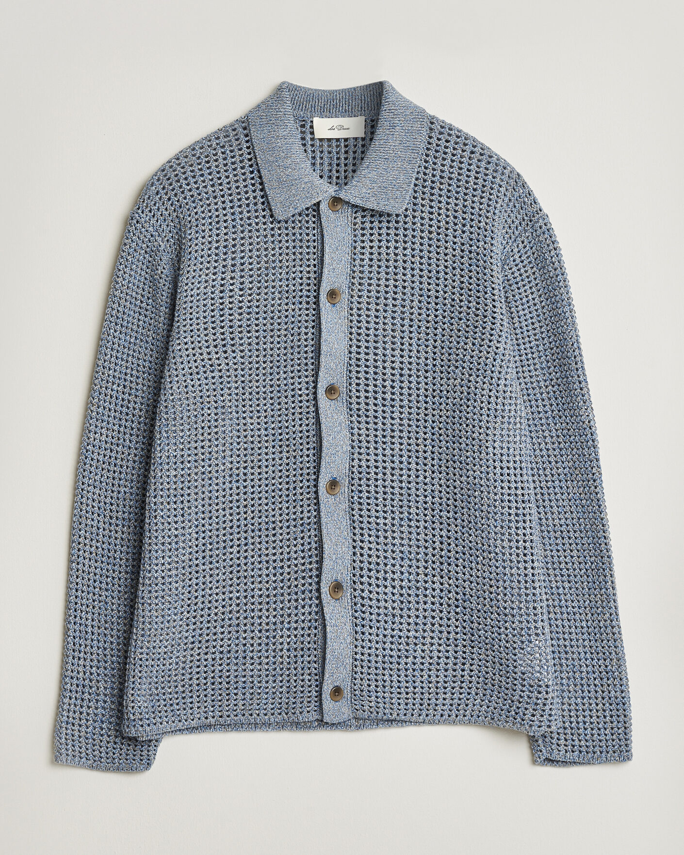 Herr | Tröjor | LES DEUX | Gerald Knitted Shirt Dark Denim Blue