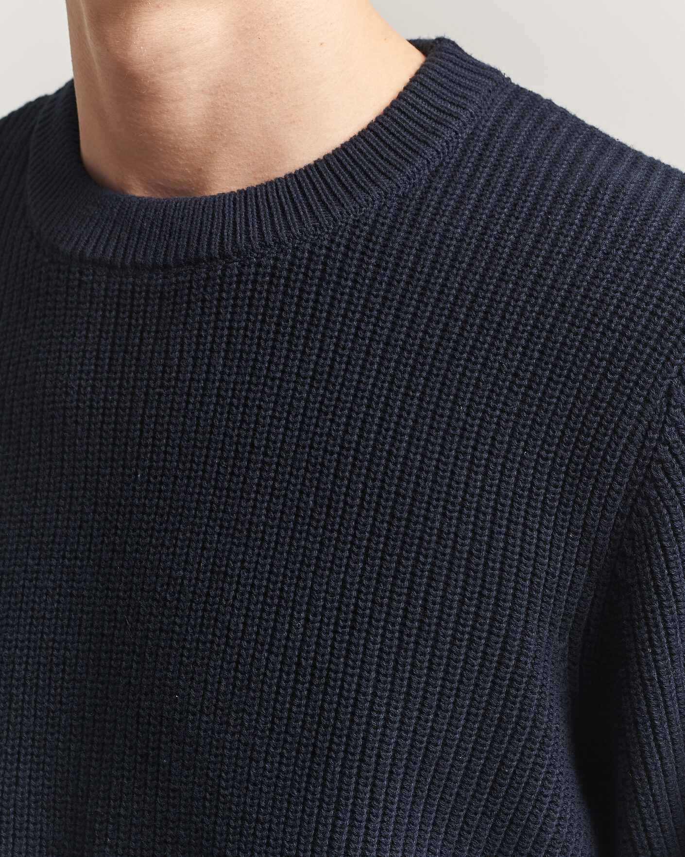 Herr | Tröjor | LES DEUX | Garry Rib Crew Neck Knit Dark Navy