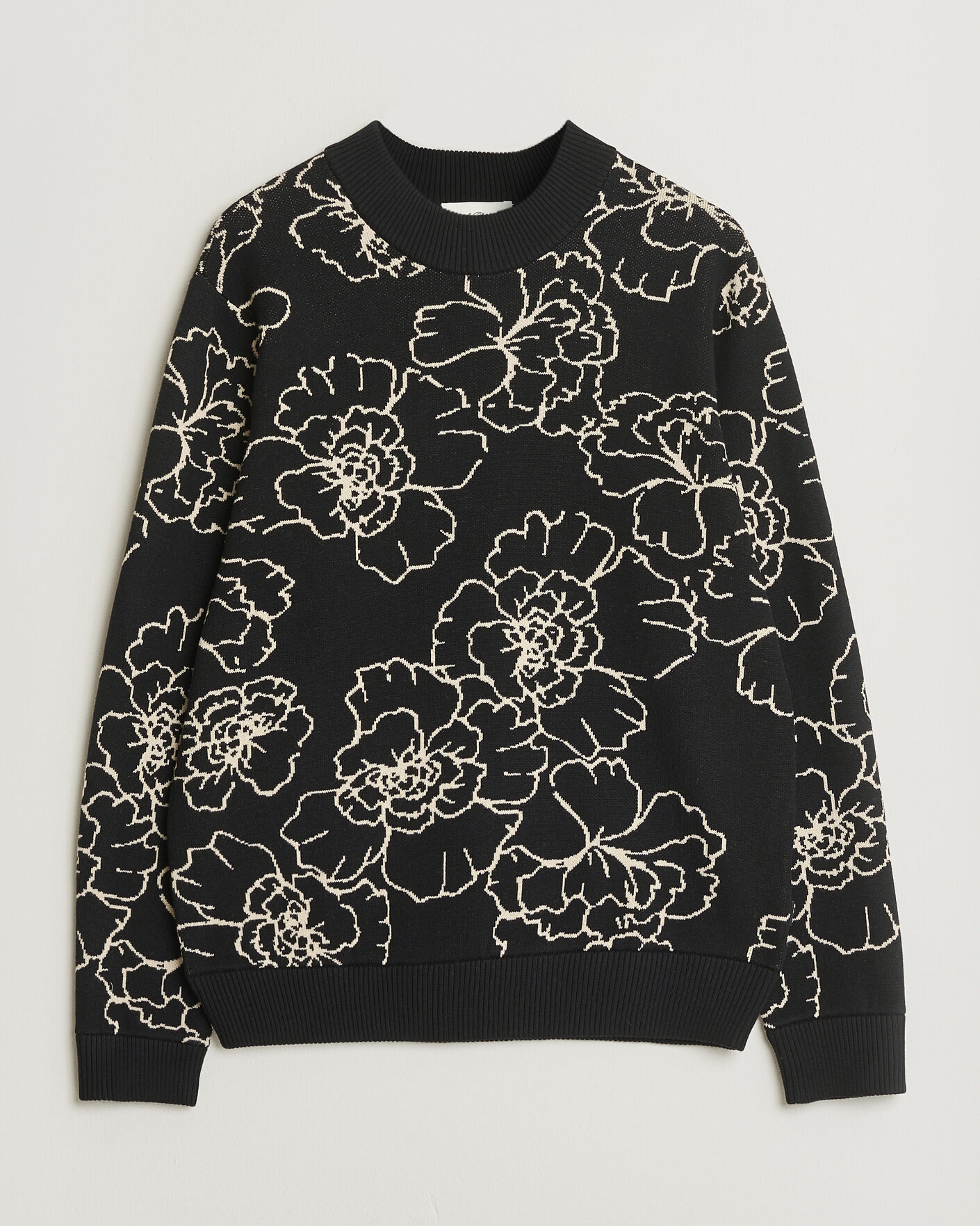 Herr | Tröjor | LES DEUX | Gaston Poppy Jaquard Knit Black