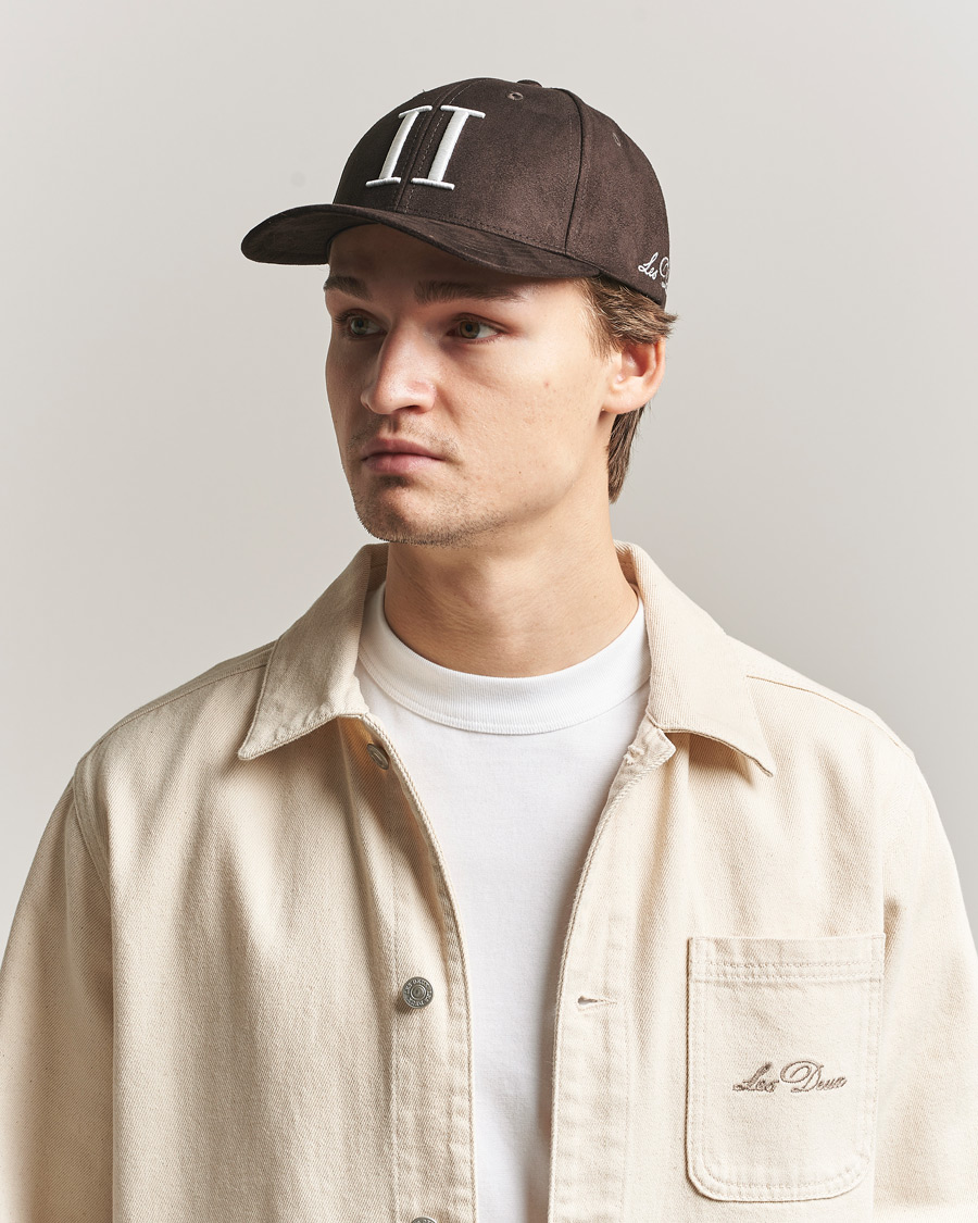 Herr | Hattar & kepsar | LES DEUX | Encore Suede Baseball Cap Coffee Brown