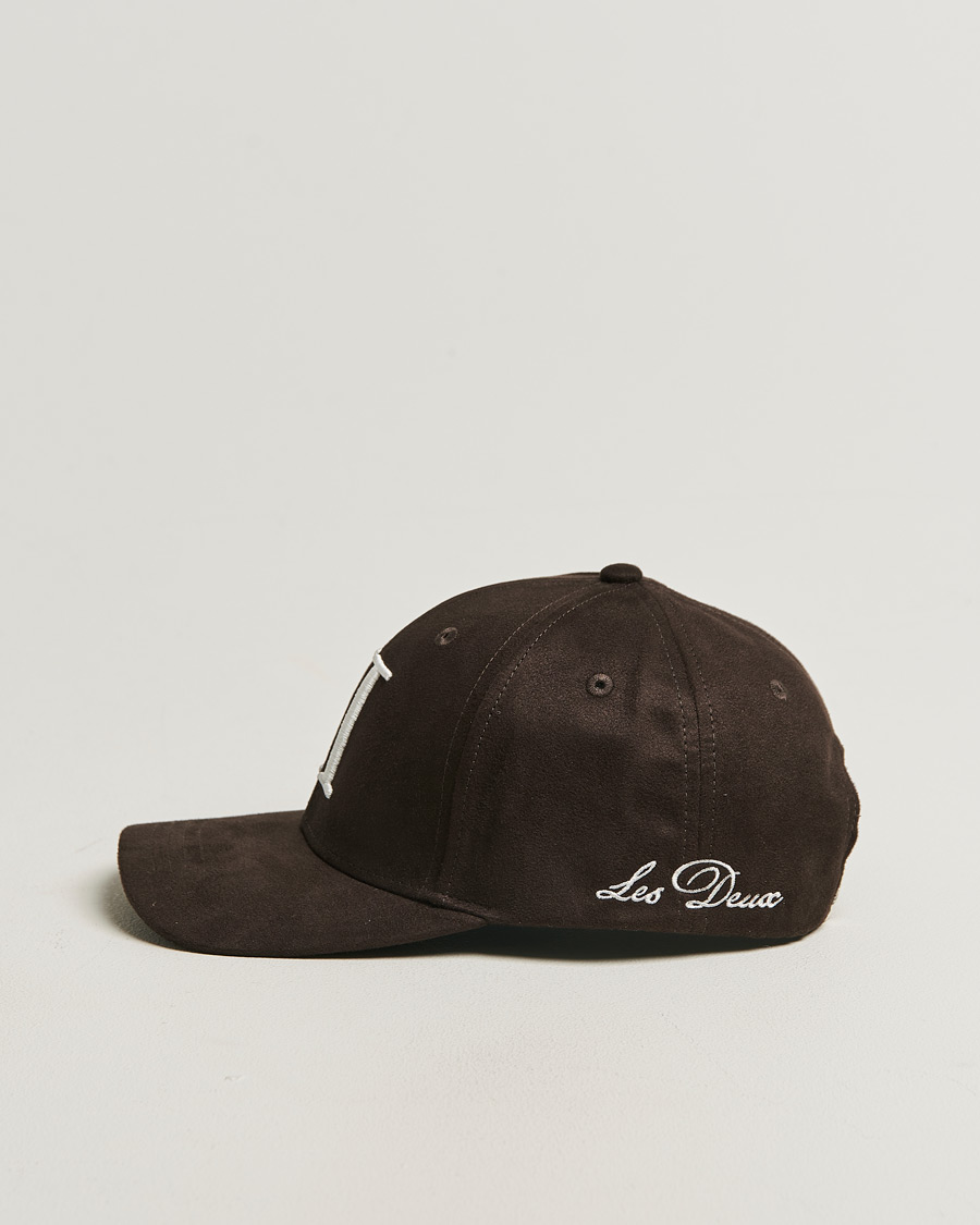 Herr | Hattar & kepsar | LES DEUX | Encore Suede Baseball Cap Coffee Brown