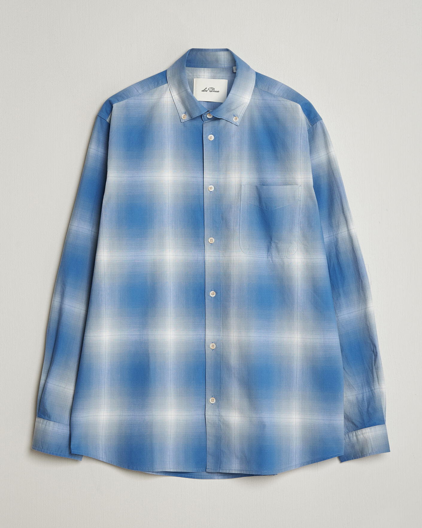 Herr | Skjortor | LES DEUX | Kent Shadowcheck Shirt Palace Blue