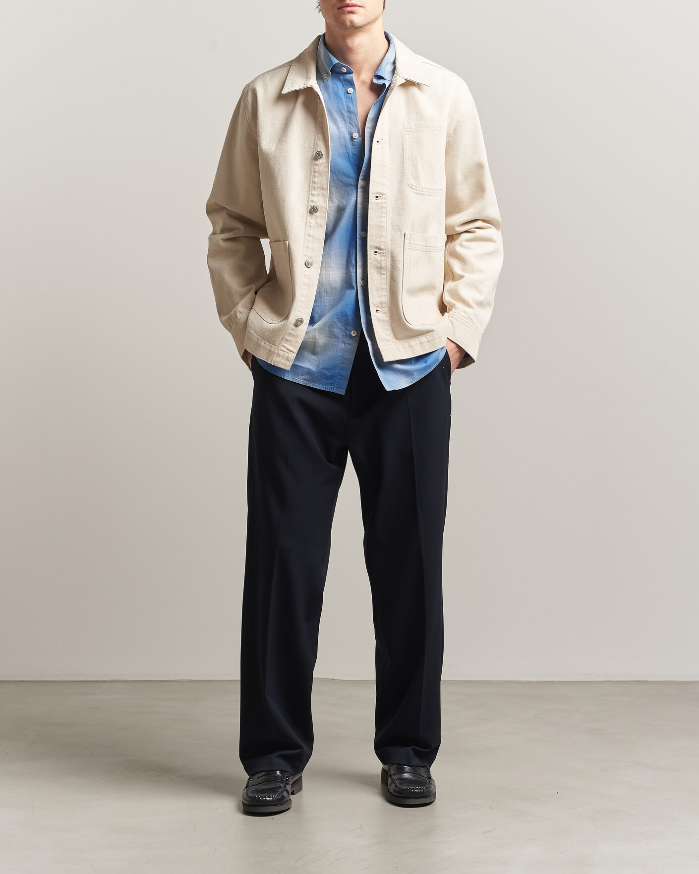 Herr | Skjortor | LES DEUX | Layton Denim Overshirt Ivory